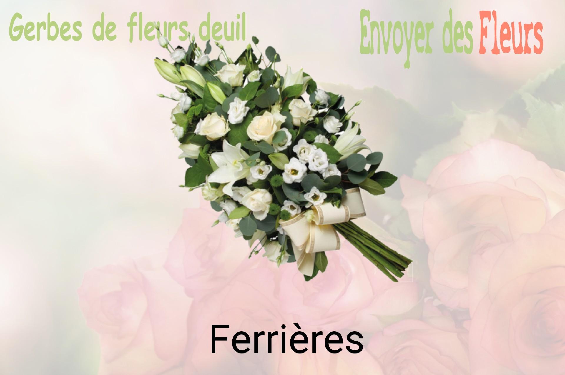 Gerbe de fleurs de deuil livrée à Ferrières